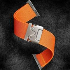 ナイロンストラップ Apple Watch用　伸縮性有り　オレンジ