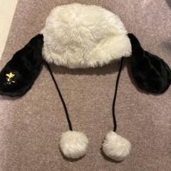 USJ 耳付き帽子　白黒ファー スヌーピー