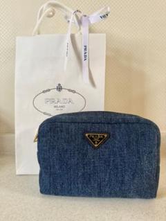 PRADA デニムポーチ 約20cm x 15cm x 5cm
