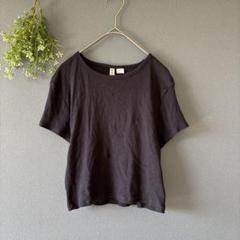 エイチアンドエム［L］美品　ショート丈リブトップス　リブTシャツ　ミニT　チビT