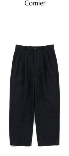 新品未使用 コルニエ 25SS WORSTED WOOL ワイドパンツ S Cornier 25SS ウールシャツとワイドパンツをレビュー｜165cm低