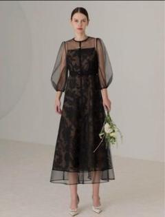 LEJAチュールパイピングリーフベルトAラインドレス ブラック S