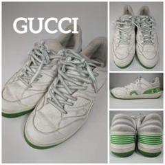 GUCCI グッチ ホワイト/グリーン スニーカー - メルカリ