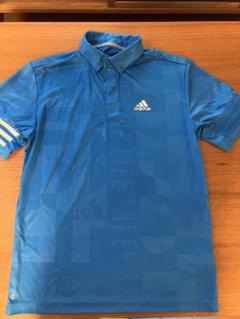 adidas 青 ポロシャツ M