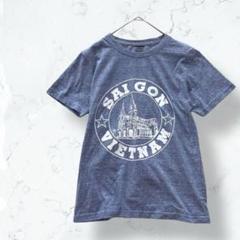 979＊サイゴンベトナム＊Tシャツ 薄青 S メンズ コットン100 カジュアル
