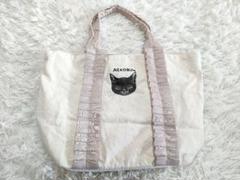 NEKOBU　トートバッグ　フリル　ネコ