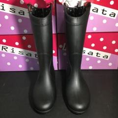 新品未使用◆L◆レディース◆ロング レインブーツ◆雨靴◆シンプル◆ブラック