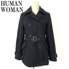 HUMAN WOMAN ヒューマンウーマン ウールコート ブラックM B8846 HUMAN WOMAN ヒューマンウーマン ウールコート ブラックM B8846