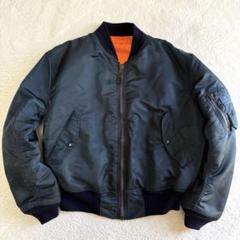 【美品】 90s USA製 ALPHA MA1 フライトジャケット 紺 90s USA製 ALPHAアルファ MA-1 フライトジャケット 紺 M