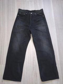【Graphpaper】BLACK WASHED セルビッチデニムJK サイズ1 MEN Graphpaper Selvage Denim Belted Pants-BLACK_LIGHT FADE