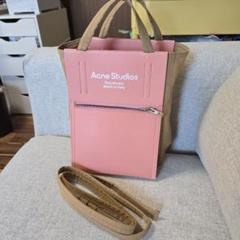 AcneStudios ピンクトートバッグ定価49490→¥28000 アクネ ストゥディオズ - ロゴ ミニ ショルダートートバッグ