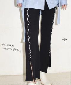 パンツ soduk colored stitch slit knit trousers soduk（スドーク）の「colored stitch slit knit trousers