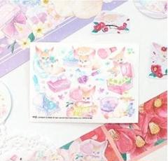 フェネック(宝石箱) 50枚入り カッティングシール マネット かわいい