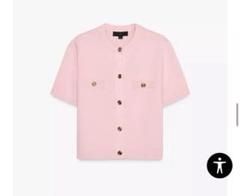 ショートスリーブニットカーディガン ピンク ZARA ショートスリーブニットカーディガン ピンク ZARA - メルカリ