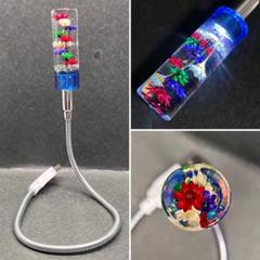 森ちゃんページ 水中花 USBライト LEDホワイト 金箔 黒 autobacs_4974267091728