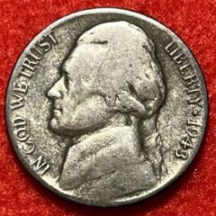 アメリカ 1945年5セント銀貨 ウォータイムニッケル 1977年5