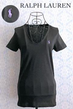 Ralph Lauren VネックTシャツ　黒（S）