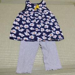 TORIDORY 花柄ノースリーブタンクトップ 　レギンス　130cm