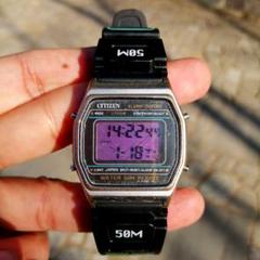 沸騰ブラドン CITIZEN 6-091351KA 動作品 クォーツ クロノグラフ デジタル - 腕時計(デジタル)
