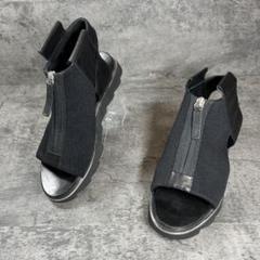 P*♪様 【ユナイテッドヌード】(38)サンダル ブラック 厚底 ジップ シャー P*♪様 【ユナイテッドヌード】(38)サンダル ブラック 厚底