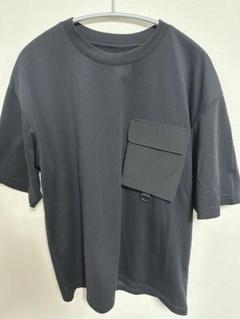 GU ドライビッグTシャツ 布帛ポケット ブラック