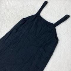 HEART MARKET ハートマーケット　リネン混　ジャンスカ　ブラック　L