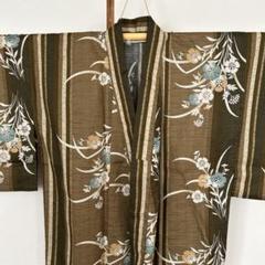 付け下げ 正絹 裄67 紋無し 上質な生地 袷 着物 U-338 付下げ 身丈164cm 裄丈69.5cm L 袷 草花 地紋 刺繍 金糸 灰紫