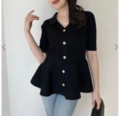 アニュアンス　ペプラムニットトップス ペプラムニットトップス(F WHITE): トップスanuans