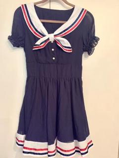 ワンピース マリン風 セーラー風ワンピース セーラー ワンピース セーラー服 ワンピ 長袖 セーラーカラー セーラー衿 Onepiece ふんわりの中古 未使用品を探そう メルカリ