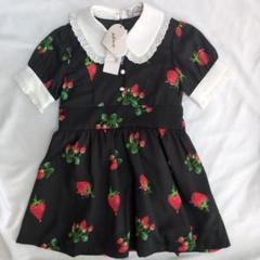新品　Ank Rouge いちご　ワンピース　フリル　リボン　黒　110
