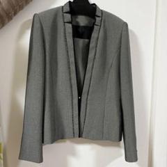 ツイード ノーカラージャケット ブラック