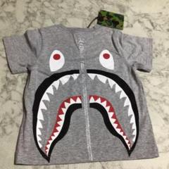 BAPE KIDS サメデザイン Tシャツ グレー