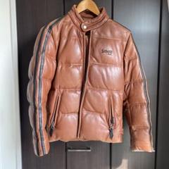 希少✨schott レザーダウンジャケット　羊革　ラムレザー ブラウン　42 Yahoo!オークション -「schottレザーダウンジャケット」の落札