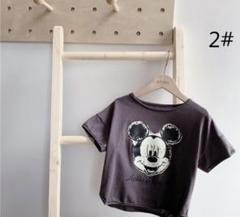 韓国子供服　レトロミッキー くすみTシャツ