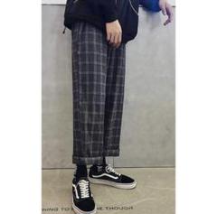チェックパンツ ストレート