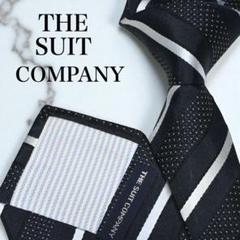 【美品】 THE SUIT COMPANY ネクタイ ブラック レジメンタル