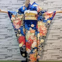 振袖セット 振袖フルセット 正絹 駒刺繍 金彩 乱菊 桜 古典柄 濃