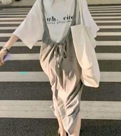0806【後ろ姿が可愛い?】バックリボン スリット キャミソール ロングワンBのサムネイル