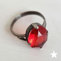 昭和レトロ　千本透かしリング　silver刻印　天眼石　13から14号 昭和 レトロ 天然石 千本透かしリング 指輪 シルバーの通販 by