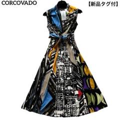極美品　CORCOVADO iberia ボウタイリボンドレス　ワンピース　L 極美品 CORCOVADO iberia ボウタイリボンドレス ワンピース L