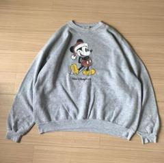 安価 Vintage DISNEY 稀少 サンタ ミッキー 2XL スウェット グレー トップス