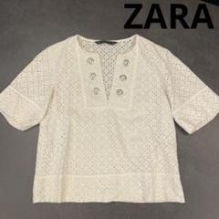 ZARA 半袖トップス　ホワイトトップス