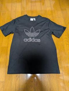 adidas アウトライン トレフォイル 半袖Tシャツ ブラック Lサイズ