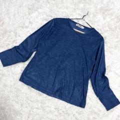 ALICE BONY DESSINS✨美品　長袖プルオーバー　光沢　ブルー（L）