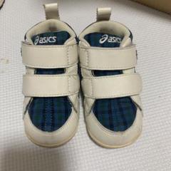 asics ベビーシューズ 13cm ホワイト/ネイビー　ファミリア