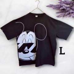 ミッキーTシャツ　半袖　黒　Lサイズ　ディズニー　サングラス　ゆったり