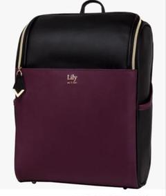 Lily ブラック×ワインレッド リュック
