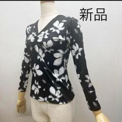社交ダンス トップス モノトーン花柄 サイズM