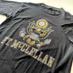 80's90's vintage エンブレムプリントTシャツ 人気 黒 USA