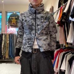 y2k青ダークコア豹柄ジップパーカーNANAパンクロックフェアリーグランジ古着屋 00s adidas y2k grunge coquette ジップ パーカー - メルカリ